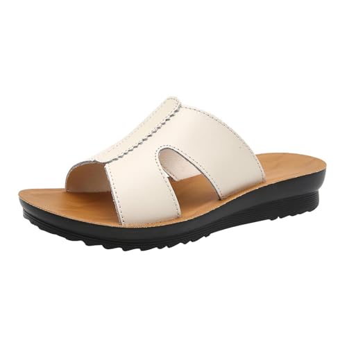 Generico Sandalias Mujer Verano Elegantes Bajas Zapatos con Punta Abierta Antideslizante Elegante Zapatillas de Playa Verano Cómodas Sandalias Moda Transpirables Shoes para Playa y Actividades al Aire