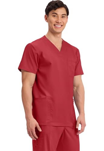 Image of Cherokee WW Revolution V-Neck Scrub Top for Men with 3 Pockets