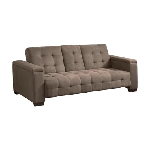 Sofá Cama 3 plazas Clic-clac Devonshire de Microfibra - Marrón