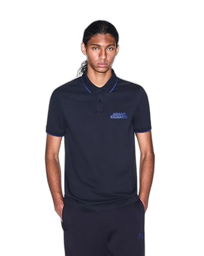 Armani Exchange Men's 3D Elevated Logo Polo, Deep Navy, Medium