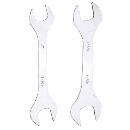 HARFINGTON 2pcs Double Open End Thin Wrench Set 1 1-1-16 1-1-8 1-1-4 SAE Super Thin Small Flat Head Wrench Mirror Polished Open Ended Spanner for Automotive Repair Furniture Assembly