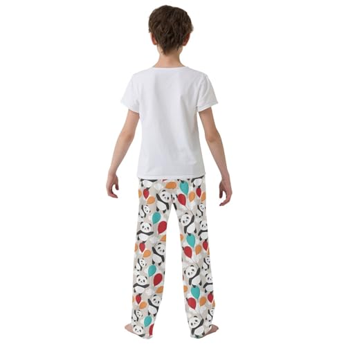 ZZXXB Panda Flying Balloon Boys Long Pants Soft Trousers Elastic Waist Kids Lounge Bottoms with Pockets S-XL3