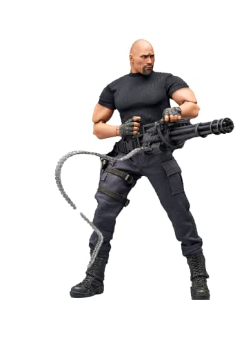 Luke Hobbs Limited Edition Fast and Furious: Action Figure - Model DAH-038P, 20 Movable Joints, Fabric Clothing - Heavy Machine Gun, Ammo Box, Pistol, 4 Hands - Merchandise by Beast Kingdom
