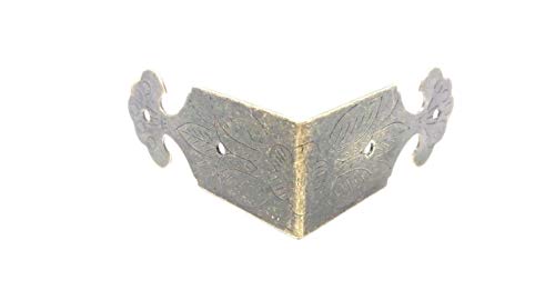 Celtic Woods Set Of 4 Vintage Antique Brass Colour Metal Box Corners Braces Straps Angle C029