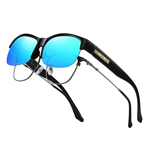 Duco Gafas De Sol Polarizadas Para Hombre Y Mujer, Unisex, Para Usuarios De Gafas, Ajuste A Través De Polos, 8960, Marco Negro, Lente Azul, 63 Duco Gafas De Sol Polarizadas Para Hombre Y Mujer, Unisex, Para Usuarios De Gafas, Ajuste A Través De Polos, 8960, Marco Negro, Lente Azul, 63