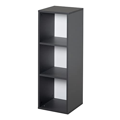 Étagère de rangement roba en bois laqué anthracite meuble sur pied à 3 cases