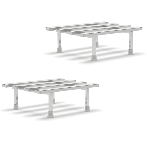 Image of Dolin Decor Plant Stand for Outdoor Balcony Heavy Duty Stainless Steel Flower Pot Holder for Indoor Living Room Garden Use Rustproof 80kg Capacity Gamla Stand (Silver, Set of 2)