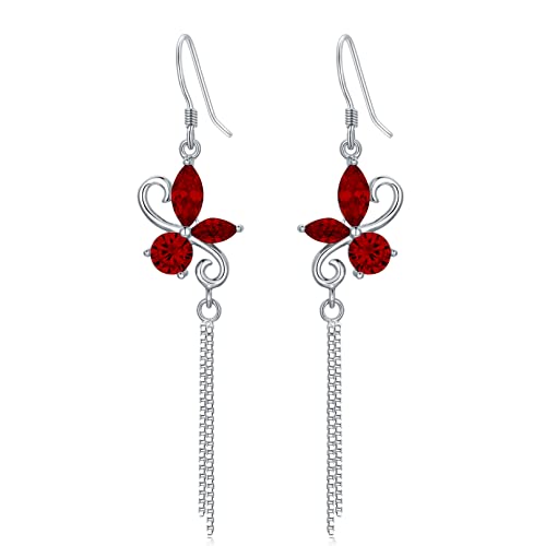 Ocj Butterfly Earrings 925 Sterling Silver Butterfly Dangle Earrings With January Birthstone Butterfly Earrings Gift For Women Jewelry Birthday Christmas Gifts For Women Girls Friends #TOP8