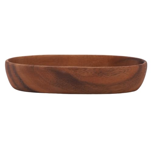 ZAWELIYO Ensaladera de Madera, Cuenco Multiusos de Gran Capacidad con Forma de para Alimentos, Pan, Frutas, Aperitivos, Postre, con Madera Maciza Natural de Primera Calidad y Superficie (S)