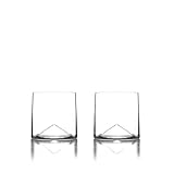 Sempli Monti Double Old Fashioned Glasses Set of 2 - Premium Hand Blown Whiskey Glasses for Scotch & Bourbon, Lead-Free Crystal, Ultra Clear, Aerating Inverted Bottom - 13.5 oz