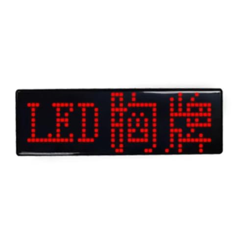 Breeshy Distintivo Digitale LED Multilingue USB Ricaricabile DIY Programmabile con Testo e Nome, Modulo Display con Tag Scorrevole C