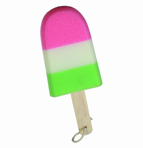 Novelty JUMBO Multi-Colour White Ice Lolly Bath/Shower Sponge -With Wooden Handle For Hanging - Ideal Christmas/ Stocking Filler by Kenzies Gifts