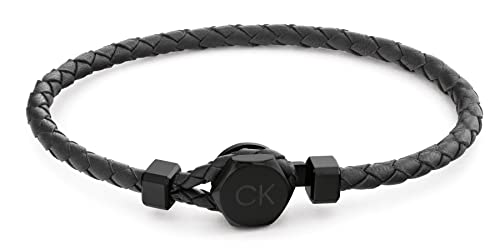 Calvin Klein Jewelry メンズ レザーブレスレット, One Size, レザー, 宝石なし