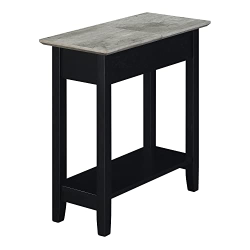 Convenience Concepts American Heritage Flip Top End Table With Shelf, 23", Faux Birch/Black #TOP10