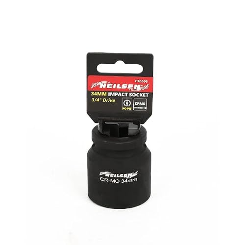 Image of Neilsen CT6506 3/4in Dr Chrome-Molybdenum Impact Socket 34mm - 6 Point Single Hex, Height 57mm