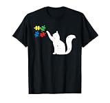 Cat Playing Puzzle Autism Awareness Kitten Autistic Warrior T-Shirt