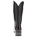 Vaccari Men's Henry Genuine Black Full Quill Ostrich Leather Narrow Square Toe Cowboy Boots - 8 D