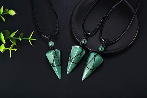 Image of XIANNVXI Healing Crystal Necklace for Men Jewelry Gift | Adjustable Black Rope Natural Gemstone Pendant