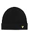 Produktbild Lyle & Scott Strickmütze schwarz - Racked Rib Beanie für Herren und Damen, Mütze mit Haken aus Wolle und Nylon