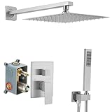 JingGang Brushed Nickel Shower System 10 Inch...