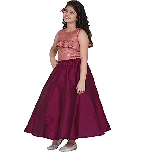 Image of Bitiya By Bhama Girl's Silk Blend Lehenga & Choli