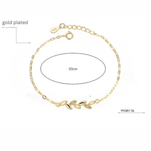 Nilu's Collection Copper Sterling Silver Plated Charm Bracelet for Women & Girls