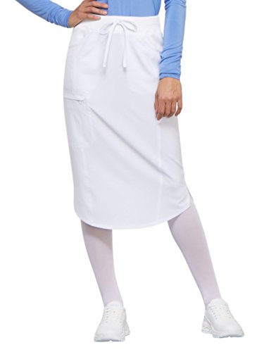 Cherokee Infinity Women Scrubs Skirt 30  Drawstring Plus Size CK505A, 2XL, White