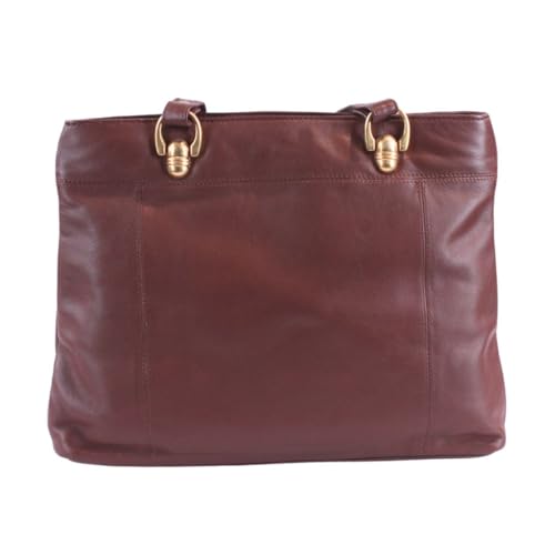 Sac à main en cuir Luigi avec poches zippées idéal pour le bureau et les sorties