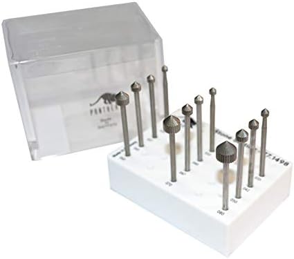 12-Piece Panther Stone Setting Bur Set Sizes 3.00 to 8.00 MM Jewelry Making Rotary Tools