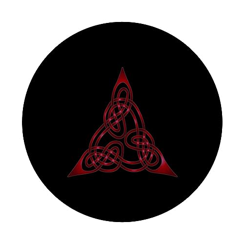 Triangle Knot With Doubled Threads Red PopSockets Swappable PopGrip, Black - Image 3