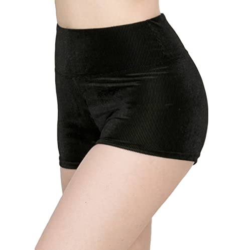 Image of ALWAYS Women's Ribbed Tie Dye Shorts - Rib Knit High Waisted Casual Short Pants Black L