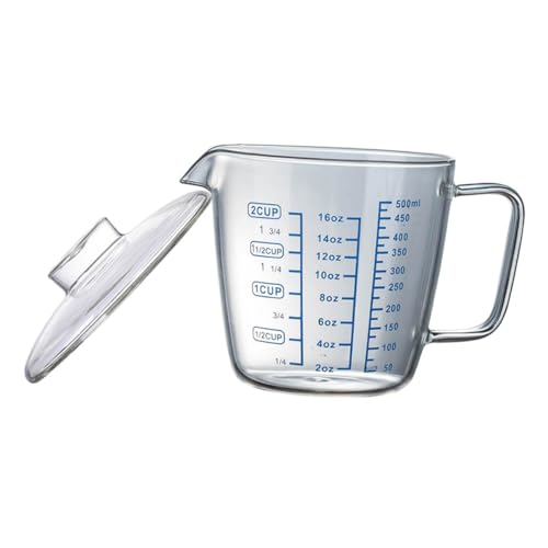 BAZEITFLOW 耐熱ガラス 計量カップ 目盛り付き 大容量 取っ手付き 保存容器 透明設計 料理 製菓用 ホームメジャーカップ