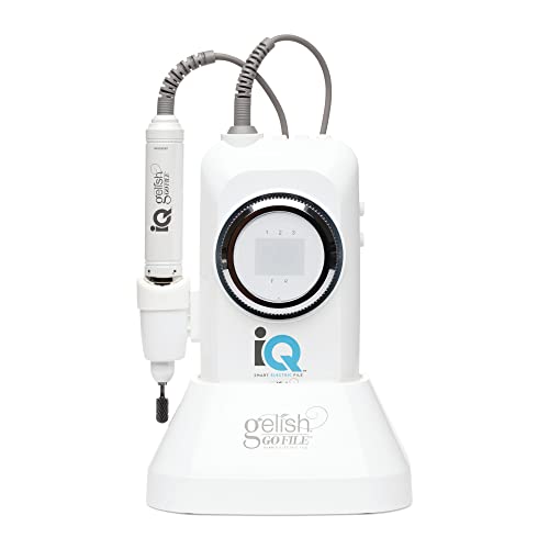 Gelish Go File IQ – Professional Electric Nail File for Gel & Acrylic Nails, Portable Rechargeable, Smart Torque Technology, Salon-Quality Nail Drill for DIY and Professional Use.