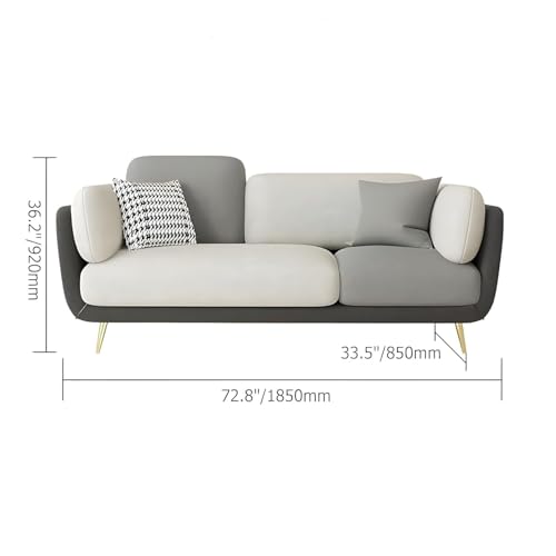 Image of Stylish & Modern Heavy Duty & Luxurious Traditional 3 Seater Sofa Chesterfield Sofa Arm Sofa Three Seater Sofa for Living Room Guest Room Hotels & Office. (Grey & Beige)