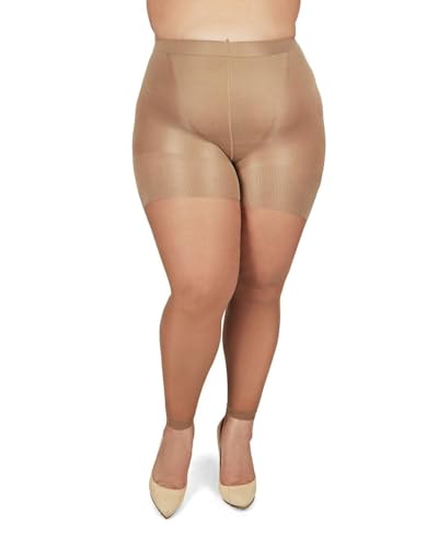 Image of MeMoi Bodysmoothers Footless Pantyhose for Women,Ultra Sheer Super Shaper Control Top Pantyhose
