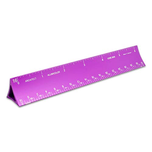 Image of Alumicolor 6-inch Aluminum Architect Hollow Scale for School, Office, Art and Drafting, 6IN, Purple