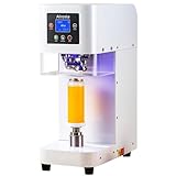 Commercial Soda Can Sealer-270W stronger motor, Automatic Can Sealer Machine for 202 Size(55mm) Aluminum and Plastic Cans - White caning machine - 2.4-6.7 inch Height Adjustable