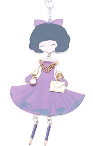 Sautoir Lolilota Poupée Bois Noeud Violet