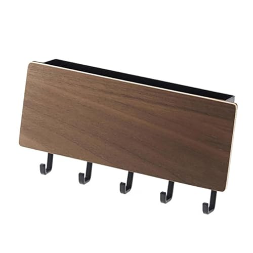 Soporte para llaves de pasillo resistente y sin perforaciones de madera de nogal 5