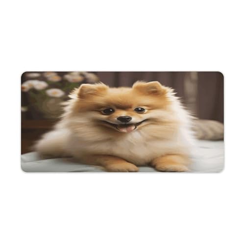 Mouse Pad grande anti deslizante con diseño de perro pomerania