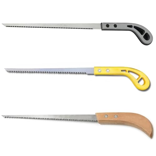 3Pcs Outdoor Portable Hand Saw, Camping Handsaw Household Garden Small Hand Saw, 9 Inch Rugged Three Blade Toothed Steel Mini Hand Saw for Gardening, Pruning, Backpacking, Survival
