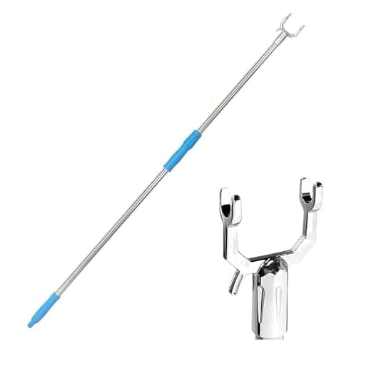 Beaugreen Long Reach Pole with Hook 55“ Closet Pole Extendable Garment Reacher Pole Hook for Hanging Clothes,Shutters,Closet,Ceiling