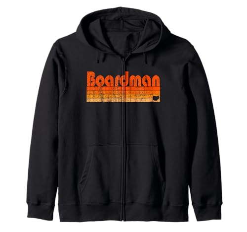 Boardman, Ohio, estilo retro de los años 80 Sudadera con Capucha
