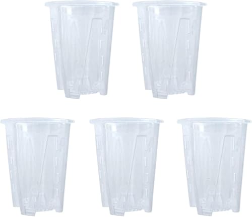 植木鉢 フラワーポット 盆栽 プラスチック 胡蝶蘭 育苗ポット 蘭鉢 ガーデニング用品 鉢植え 鉢植え 透明 底穴付き ミニ植木鉢 室内・屋外 5個セット