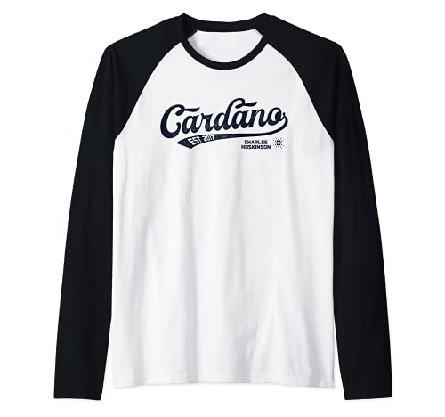 Cardano ADA Cryptocurrency Crypto Currency Blockchain Logo Raglan Baseball Tee, Black
