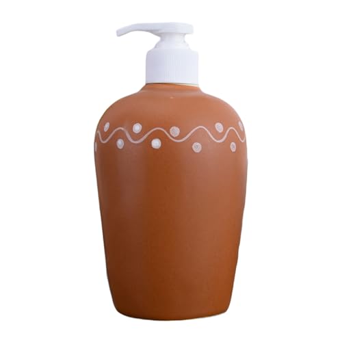 Image of Ceramic Liquid Soap Dispenser, 450 ml, Terracotta 2 | Refillable Pump Bottle for Hand Wash, Lotion, Shampoo & Kitchen Use, 1 Piece