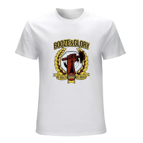 YIWEIXIANG Booze and Glory As Bold As Brass Unisex Black Mens T-Shirt Size S