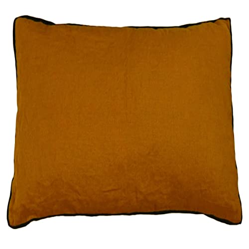 Housse de coussin lin lavé 45x45 Vent Du Sud terre cuite déco salon - 2