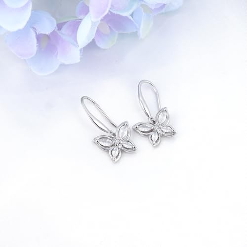Small Butterfly Earrings for Women Sterling Silver Drop Dangle Earrings Hypoallergenic Cubic Zirconia Lightweight Jewelry for Sensitive Ears Sparkle Earrings Gifts4