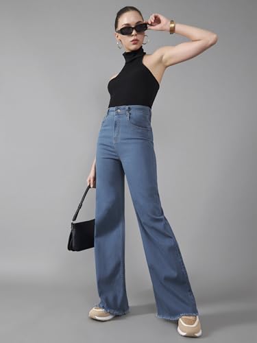 Image of Dolce Crudo Boot Cut High Rise Cropped Jeans for Women